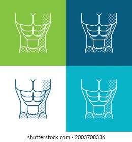 Abs Flat four color minimal icon set