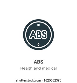 Abs glyph icon vector on white background. Flat vector abs icon symbol sign from modern health collection for mobile concept and web apps design.