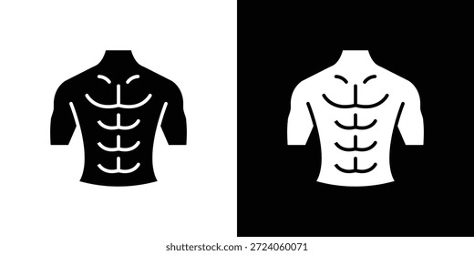 Abs icon. Black and white simple flat design icon