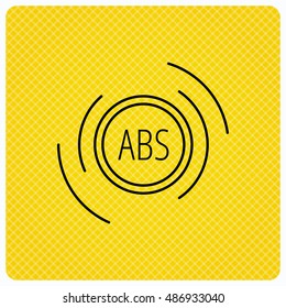 ABS icon. Brakes antilock system sign.