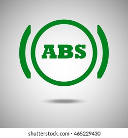 ABS icon. Flat style. Grey background. Vector illustration.