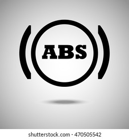 ABS icon. Flat style. Grey background. Vector illustration.