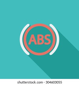 ABS icon. Flat vector related icon with long shadow for web and mobile applications. It can be used as - logo, pictogram, icon, infographic element. Vector Illustration. 