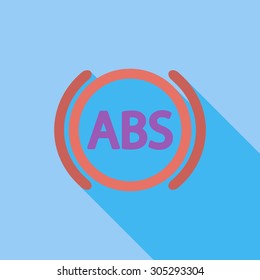 ABS icon. Flat vector related icon with long shadow for web and mobile applications. It can be used as - logo, pictogram, icon, infographic element. Vector Illustration.