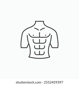 Abs icon set in blackthin line style.