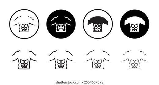 Abs icon Thin line vector illustration set