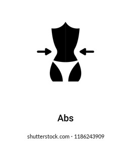 Abs icon vector isolated on white background, logo concept of Abs sign on transparent background, filled black symbol