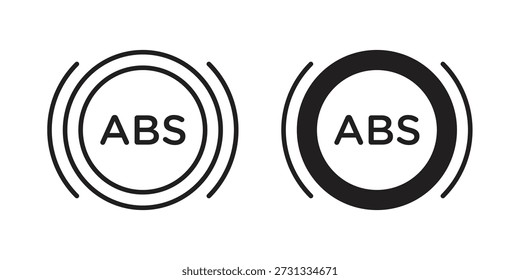 Abs icons on white background. Line vector sign, symbol for web and mobile