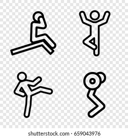 Abs icons set. set of 4 abs outline icons such as