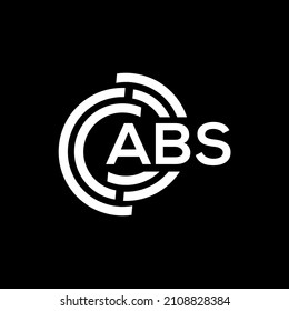 Diseño del logotipo de letras ABS sobre fondo negro. Concepto del logotipo de la letra de las iniciales creativas de ABS. Diseño de letras ABS.

