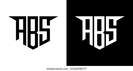 ABS letter logo design with white background in illustrator, vector logo modern alphabet font overlap style, calligraphy designs for logo, Poster, Invitation, etc.