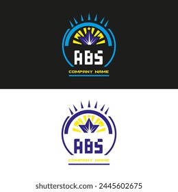 ABS letter logo vector design on black and white color background ABS letter logo icon design
