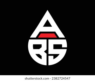 ABS letter water drop shape logo design. ABS drop logo simple design.