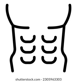 Abs muscle icon outline vector. Muscular arm. Strength fiber