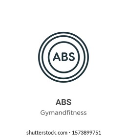 Abs outline vector icon. Thin line black abs icon, flat vector simple element illustration from editable gymandfitness concept isolated on white background