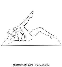 Abs pose isolated vector illustration outline