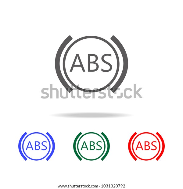 ABS sign icon. Elements in multi\
colored icons for mobile concept and web apps. Icons for website\
design and development, app development on white\
background