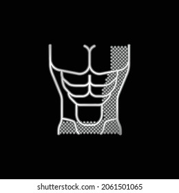 Icono metálico plateado de Abs