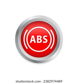 ABS. Single flat car icon on white background. Abs button. Vector illustration