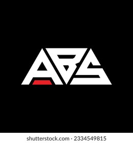 ABS triangle letter logo design with triangle shape. ABS triangle logo design monogram. ABS triangle vector logo template with red color. ABS triangular logo Simple, Elegant, and Luxurious design.