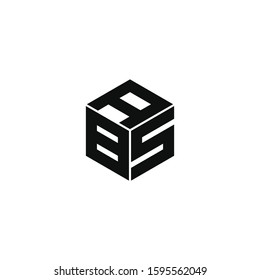 ABS triple cubic alphabet letter vector geometric font icon & Logo for your design.
