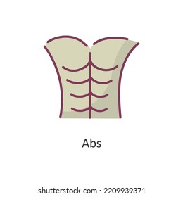 Abs Vector Filled outline Icon Design illustration. Workout Symbol on White background EPS 10 File
