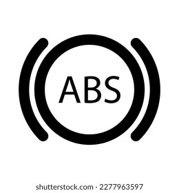 ABS. Ilustración vectorial ABS, sistema de frenado antibloqueo.  Es una innovación en sistemas de frenado en vehículos motorizados para mantener la seguridad de los conductores.