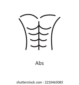 Abs Vector outline Icon Design illustration. Workout Symbol on White background EPS 10 File