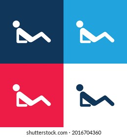Abs Juego de iconos mínimos de cuatro colores azul y rojo