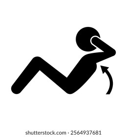 Abs workout silhouette icon. Crunch icon. Vector.