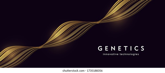 Absatract shape of dna spiral twist, genetics copy, stylized technological shape, poster or cover wallpaper