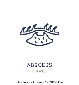 Abscess icon. Abscess linear symbol design from Diseases collection. Simple outline element vector illustration on white background
