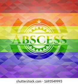 Abscess lgbt colors emblem. Vector Illustration. Mosaic.