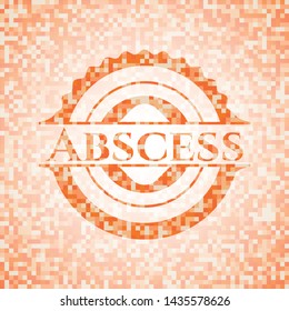 Abscess orange mosaic emblem with background