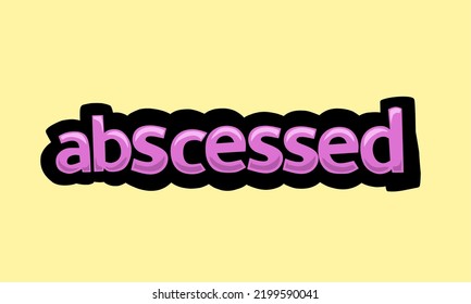 Diseño vectorial de escritura ABSCESSED sobre fondo amarillo muy simple y muy fresco