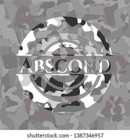 Abscond grey camo emblem. Vector Illustration.