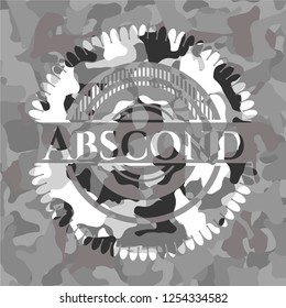 Abscond on grey camouflaged texture