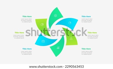Absctract diagram divided into 6 segments. Concept of three options of business infographic