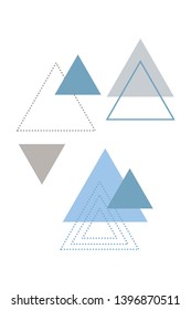Absctract nordic geometric design for decoration interior, print posters, greating card, bussines banner, wrapping in modern scandinavian style in vector.
