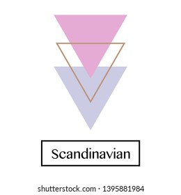 Absctract nordic triangle geometric design for decoration interior, print posters, greating card, bussines banner, wrapping in modern scandinavian style in vector