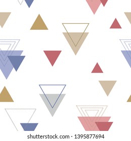 Absctract nordic triangle geometric patten design for decoration interior, print posters, greating card, bussines banner, wrapping in modern scandinavian style in vector. Pastel color.