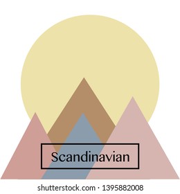 Absctract nordic trinagle geometric design for decoration interior, print posters, greating card, bussines banner, wrapping in modern scandinavian style in vector