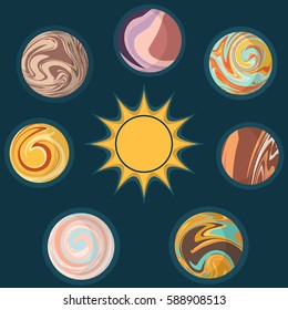Absctract planets for backgrounds, futuristic designs, cards, wallpapers and etc.