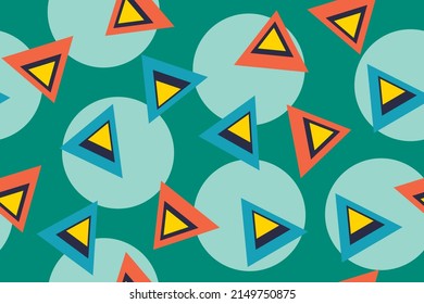 Abstracta el fondo sin fisuras con triángulos en verde.