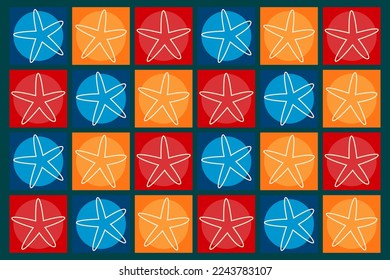 Absctract wallpaper with colorful stars on colourful background. Bright colors. Can be used for fabric,fashion print,cloth,textile,wrapping,covers,decor.