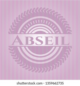 Abseil badge with pink background