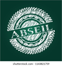 Abseil chalk emblem written on a blackboard