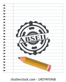 Abseil draw (pencil strokes). Vector Illustration. Detailed.