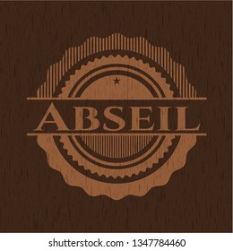 Abseil retro wooden emblem