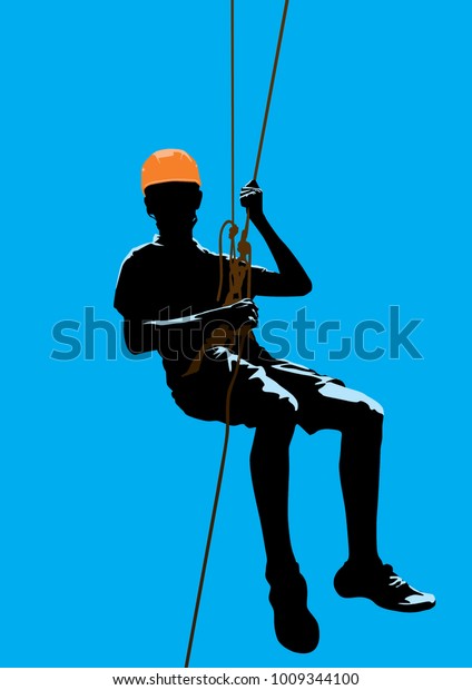 Abseiling Rock Climbing Stock Vector (Royalty Free) 1009344100